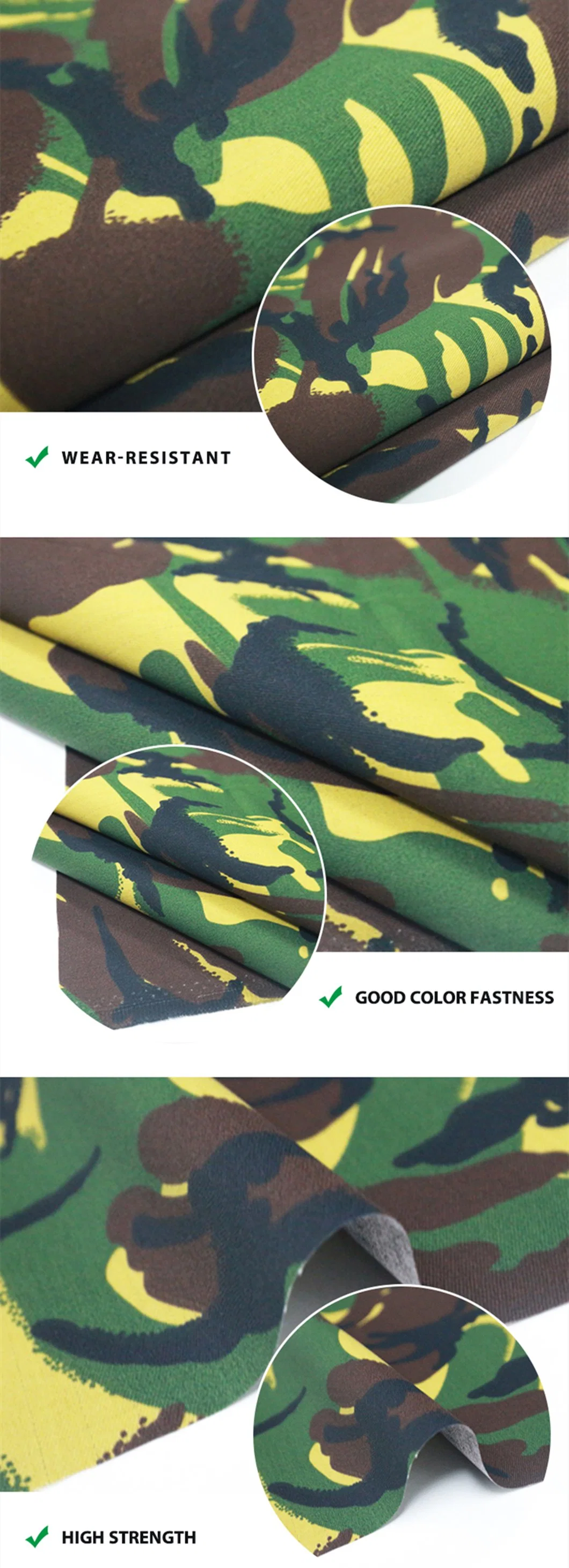 100%Cotton Ripstop Camo Printed Woven Jungle Woodland Camouflage Military Style Uniform Fabric